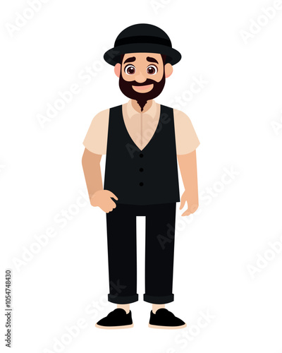 amish man in traditional clothes