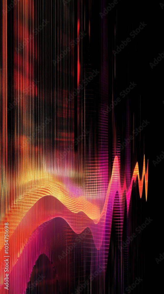 Naklejka premium Abstract luminous waveform with vibrant colors