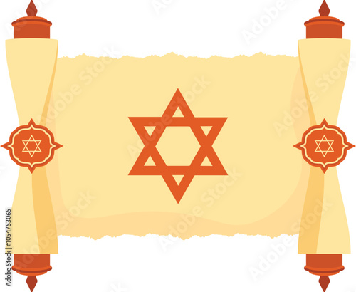 Holy book of the torah scroll illustration. The holy book of the Jews