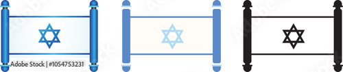 Israel flag scroll with star of david