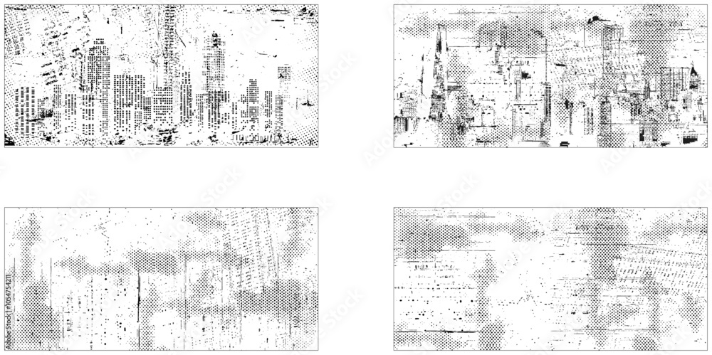 Fototapeta premium Grunge Urban Backgrounds set. Overlay Distress Grain ,Simply Place illustration over any Object to Create grungy Effect. abstract, splattered