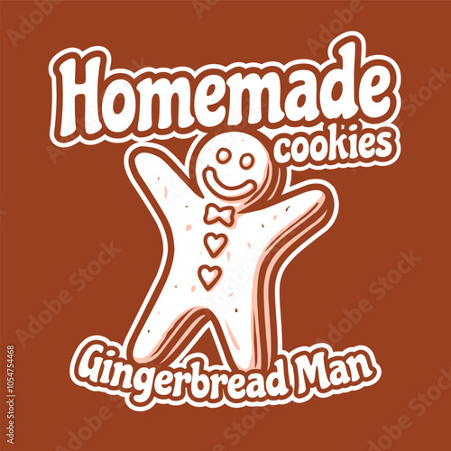 Gingerbread man cookies vector design