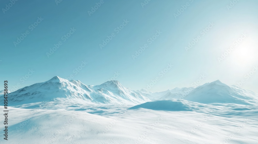 Snow-Covered Mountain Range in Winter Light Snow-Covered Mountain Range in Winter Light