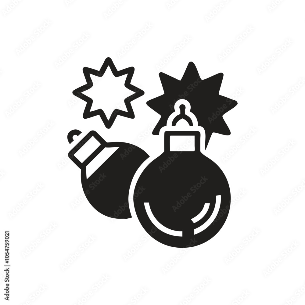 Bomb icon on white background Bomb icon on white background