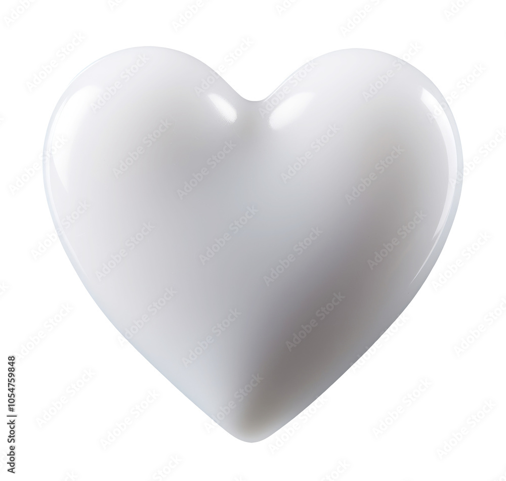 White heart isolated on transparent background White heart isolated on transparent background
