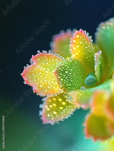 Wallpaper Mural Macro of Water Droplets on Succulent Leaves with Vivid Colors : Generative AI Torontodigital.ca