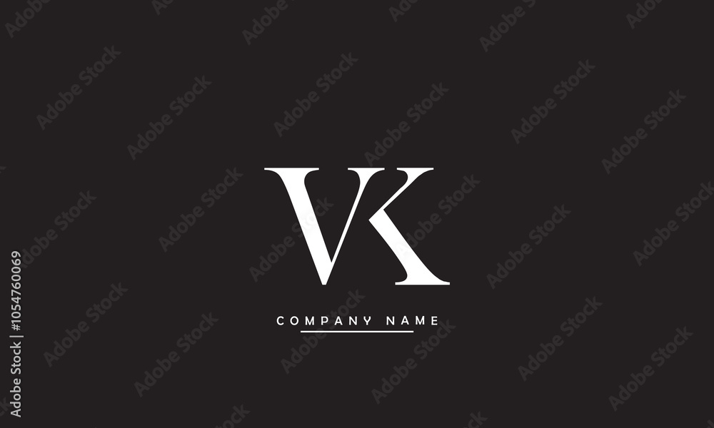 VK, KV, V, K Abstract Letters Logo Monogram VK, KV, V, K Abstract Letters Logo Monogram
