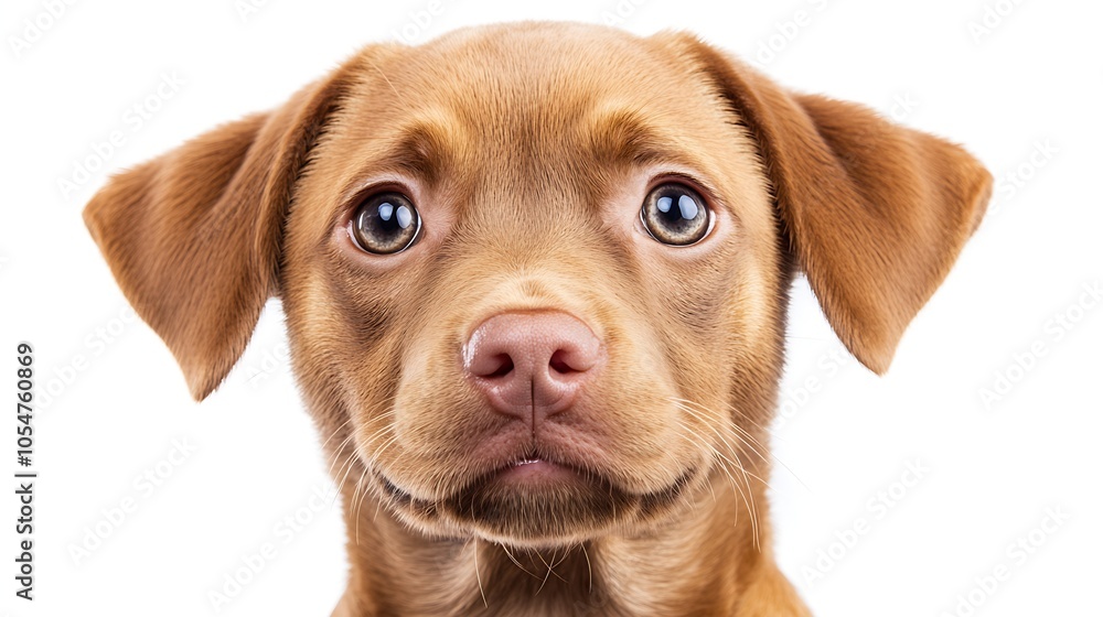 Close Up Portrait of an Adorable Puppy with Bright Eyes on White Background : Generative AI Close Up Portrait of an Adorable Puppy with Bright Eyes on White Background : Generative AI