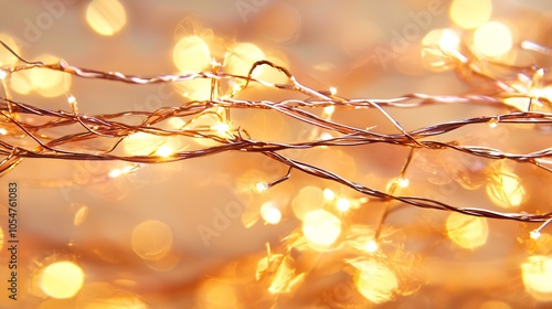 Wallpaper Mural Warm Glowing Festive Copper Fairy Lights with Bokeh Background for Cozy Seasonal Decorations : Generative AI Torontodigital.ca