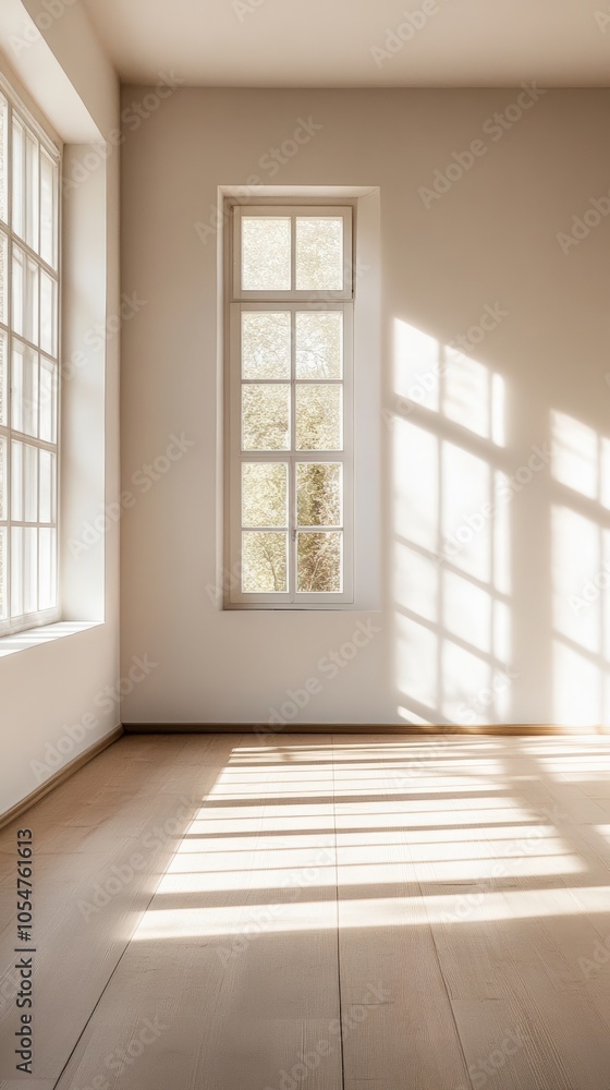 Fototapeta premium Empty Room With Natural Light Creative Copy Space 