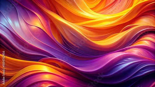 Wallpaper Mural Abstract Flowing Hues of Violet, Orange, and Yellow, Creating a Dynamic and Visually Engaging Composition Torontodigital.ca
