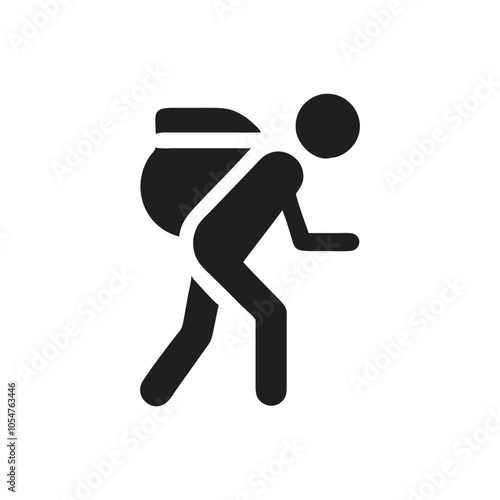 Man carries a big bag icon on white background