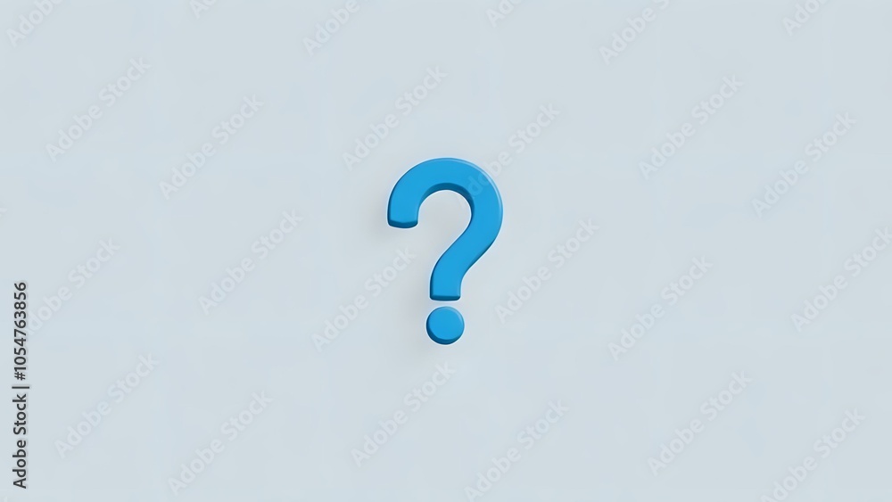 Floating Question Mark on Grey Background Floating Question Mark on Grey Background