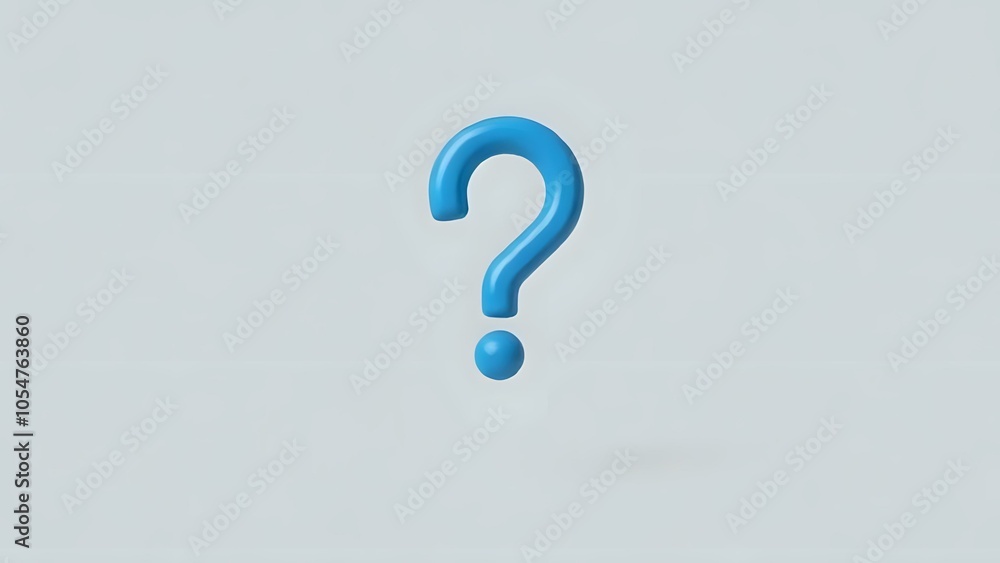 Floating Question Mark on Grey Background Floating Question Mark on Grey Background