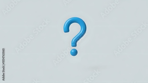 Floating Question Mark on Grey Background