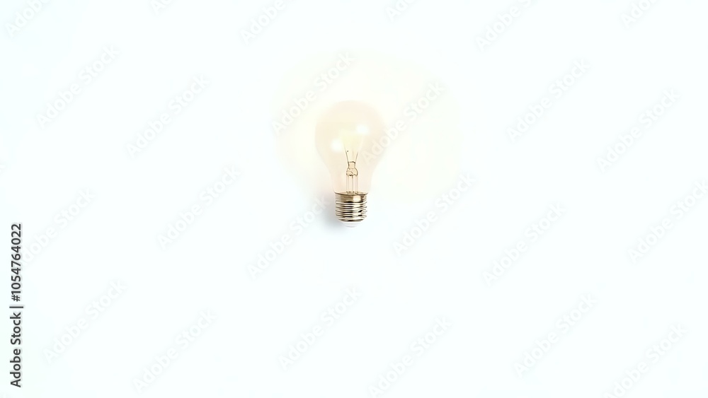 Glowing Lightbulb on White Background Glowing Lightbulb on White Background