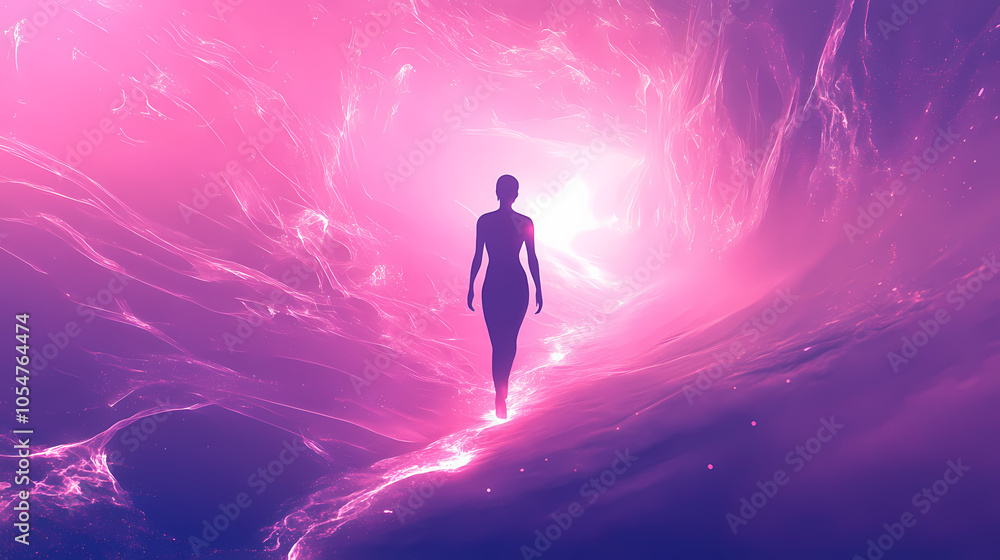 Minimalist depiction of astral projection and spiritual journey, ai generated. Astral Projection. Illustration Minimalist depiction of astral projection and spiritual journey, ai generated. Astral Projection. Illustration