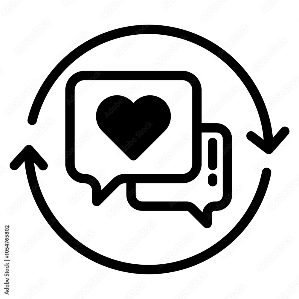 Chat bubble with heart vector icon Chat bubble with heart vector icon