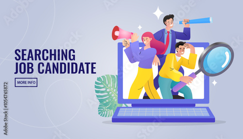 Find people employer business concept. Job hiring and online recruitment. Human resources.	