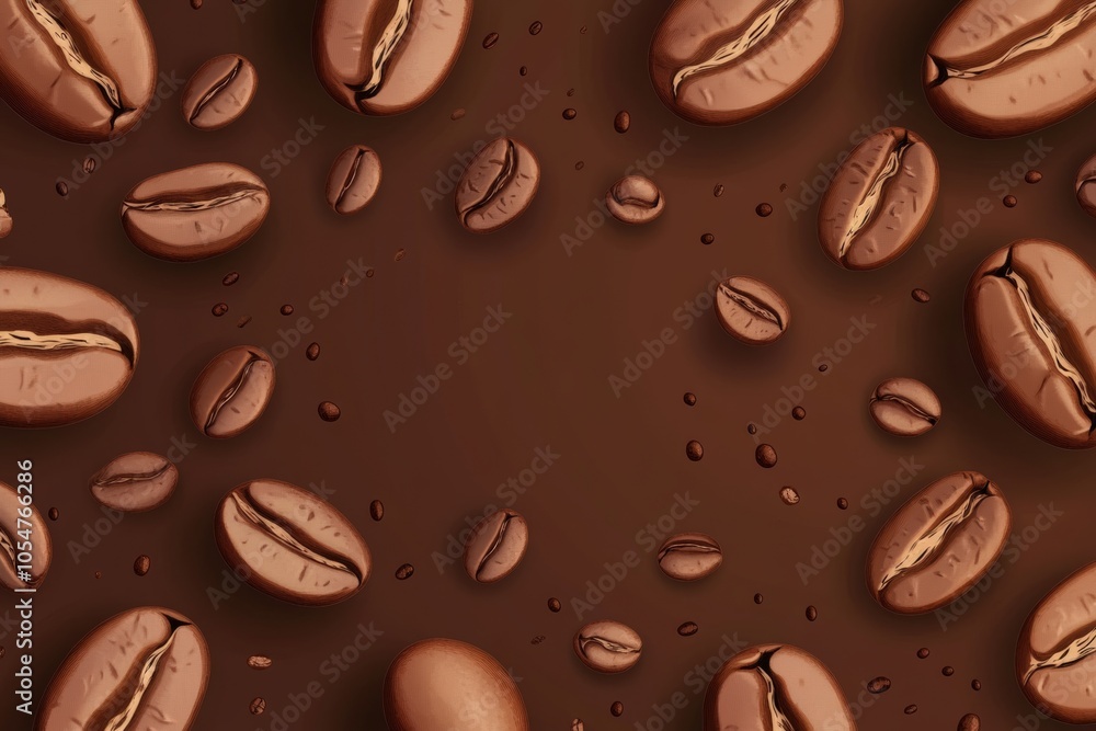 Overhead view of backdrop representing halves of brown coffee beans Overhead view of backdrop representing halves of brown coffee beans