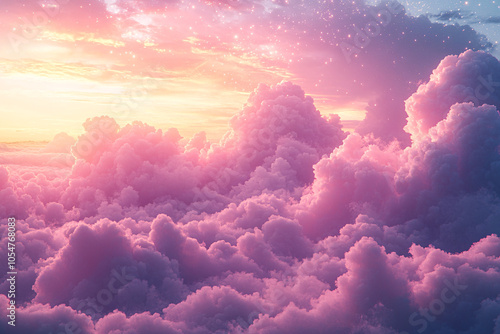 A soft pastel sky with dreamy clouds, perfect for designing tranquil backgrounds for wellness events, inspirational quotes, or calming mobile apps. photo