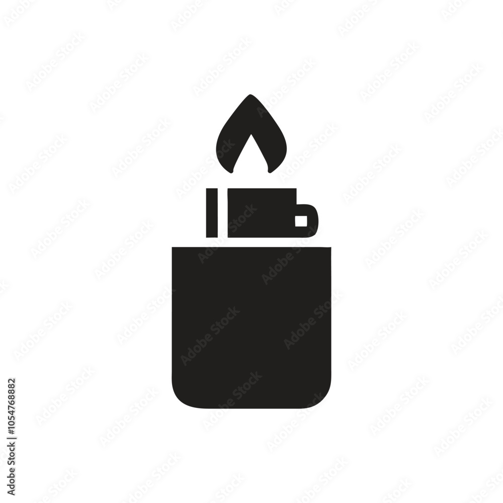 Butane lighter icon on white background Butane lighter icon on white background