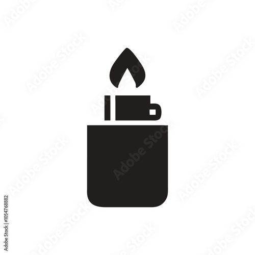 Butane lighter icon on white background