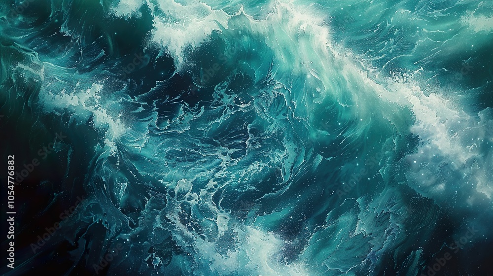 Abstract Ocean Waves: Turquoise and Blue Water Abstract Ocean Waves: Turquoise and Blue Water
