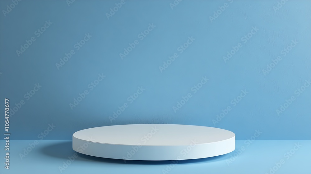 Minimalist Blue Display Podium with Smooth Curved Edges for Product Presentation : Generative AI Minimalist Blue Display Podium with Smooth Curved Edges for Product Presentation : Generative AI