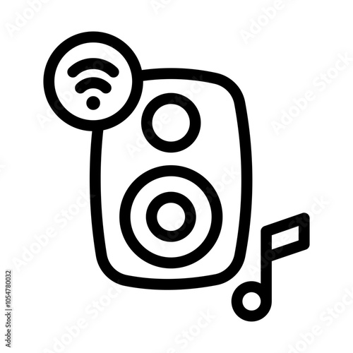 smart audio speaker outline style