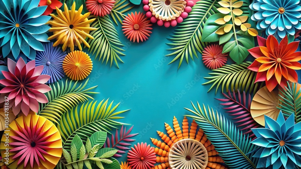 Tropical Petal Whirls abstract paper-cutting artwork, tropical, petals, whirls, abstract, pattern, paper cutting, vibrant Tropical Petal Whirls abstract paper-cutting artwork, tropical, petals, whirls, abstract, pattern, paper cutting, vibrant