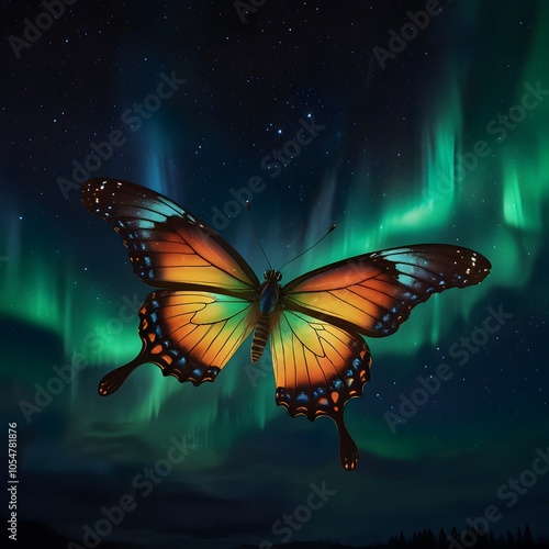 Celestial Butterfly Dreams, A Night Sky Journey.