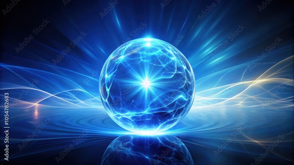 Abstract glowing blue sphere emitting magic waves of energy , glowing, blue, sphere, abstract, light, bright Abstract glowing blue sphere emitting magic waves of energy , glowing, blue, sphere, abstract, light, bright