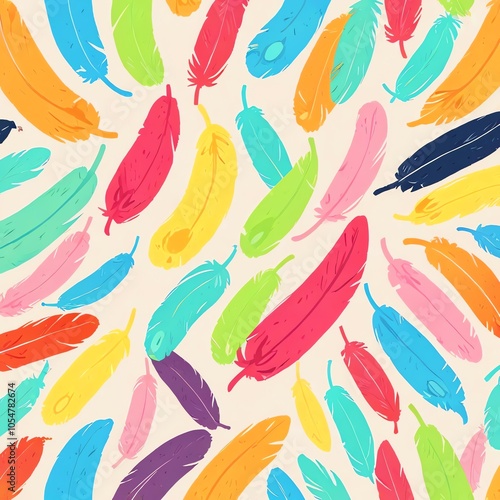 Colorful Feathers Pattern