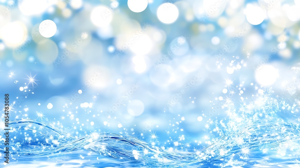 Refreshing Blue and White Abstract Bokeh with Water Splash Elements : Generative AI Refreshing Blue and White Abstract Bokeh with Water Splash Elements : Generative AI