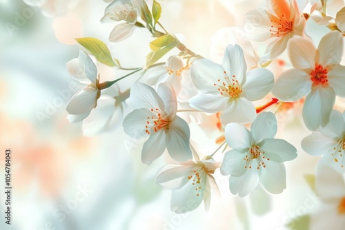 Delicate White Flowers Blooming in Soft Light