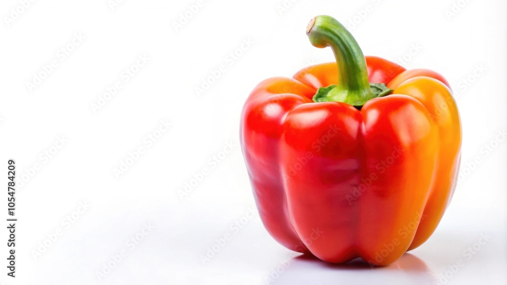 Vibrant bell pepper on a white background, veggie, food, fresh, colorful, healthy, organic, ingredient, capsicum, harvest Vibrant bell pepper on a white background, veggie, food, fresh, colorful, healthy, organic, ingredient, capsicum, harvest
