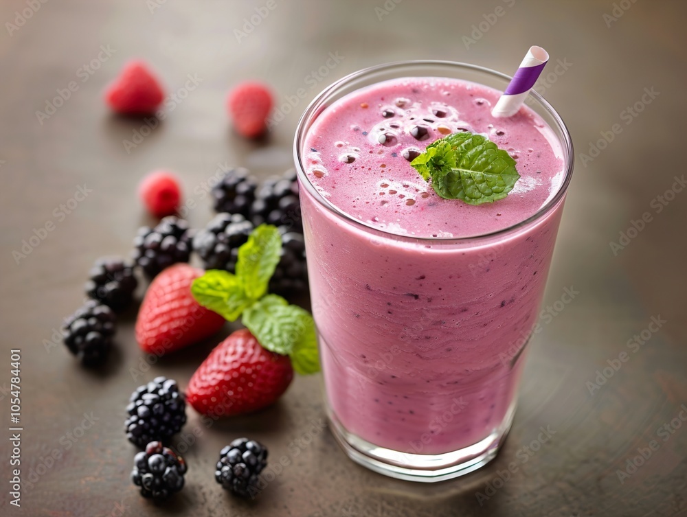 Refreshing Berry Smoothie with Mint - Delicious and Healthy Drink Refreshing Berry Smoothie with Mint - Delicious and Healthy Drink