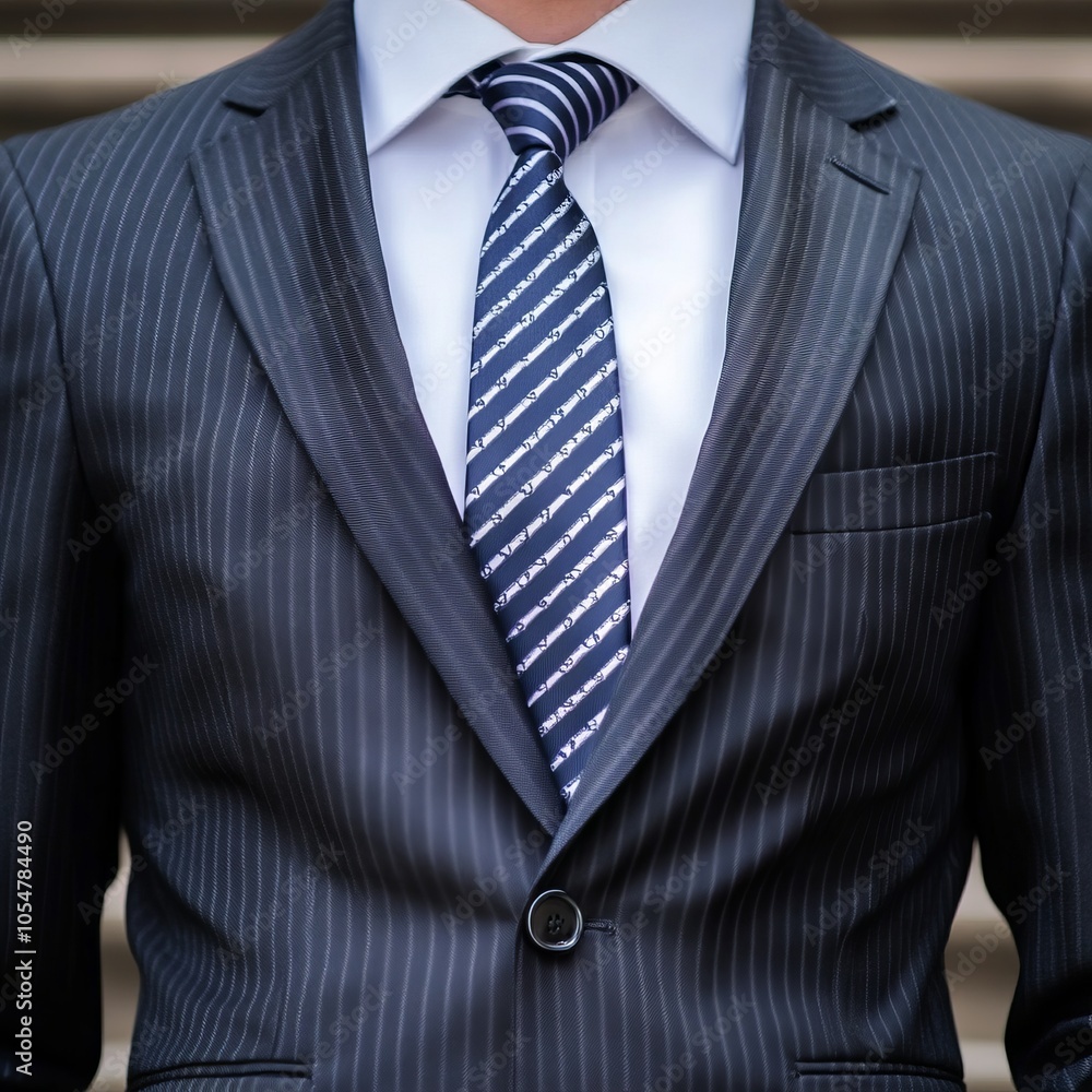 A well-dressed individual in a formal suit and tie. A well-dressed individual in a formal suit and tie.