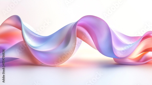 Abstract 3d colorful glass waves with smooth shiny flowing landscape wallpaper