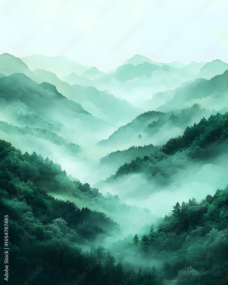 A serene landscape featuring lush green mountains and misty valleys, creating a tranquil atmosphere that invites peace and contemplation. A serene landscape featuring lush green mountains and misty valleys, creating a tranquil atmosphere that invites peace and contemplation.