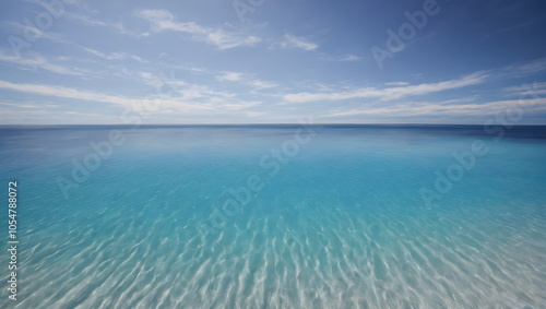 Placid ocean under the sky with cloud background