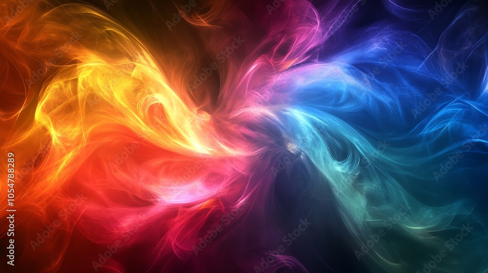 Dynamic Colorful Smoke Swirls in Vibrant Abstract Pattern : Generative AI Dynamic Colorful Smoke Swirls in Vibrant Abstract Pattern : Generative AI