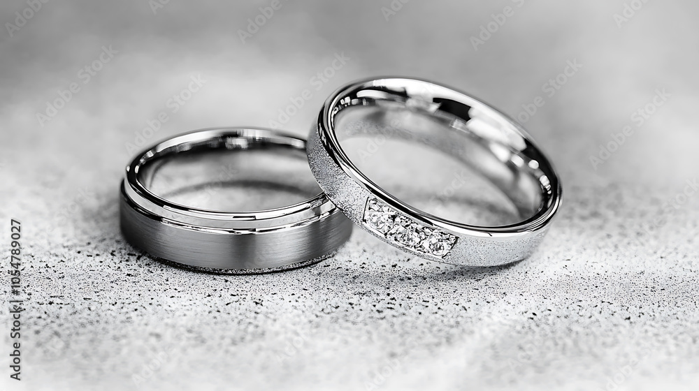 Minimalist wedding rings with sleek design and elegant details