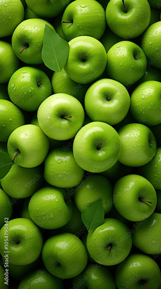 A vibrant close-up of a bunch of green apples, a feast for the eyes. A vibrant close-up of a bunch of green apples, a feast for the eyes.