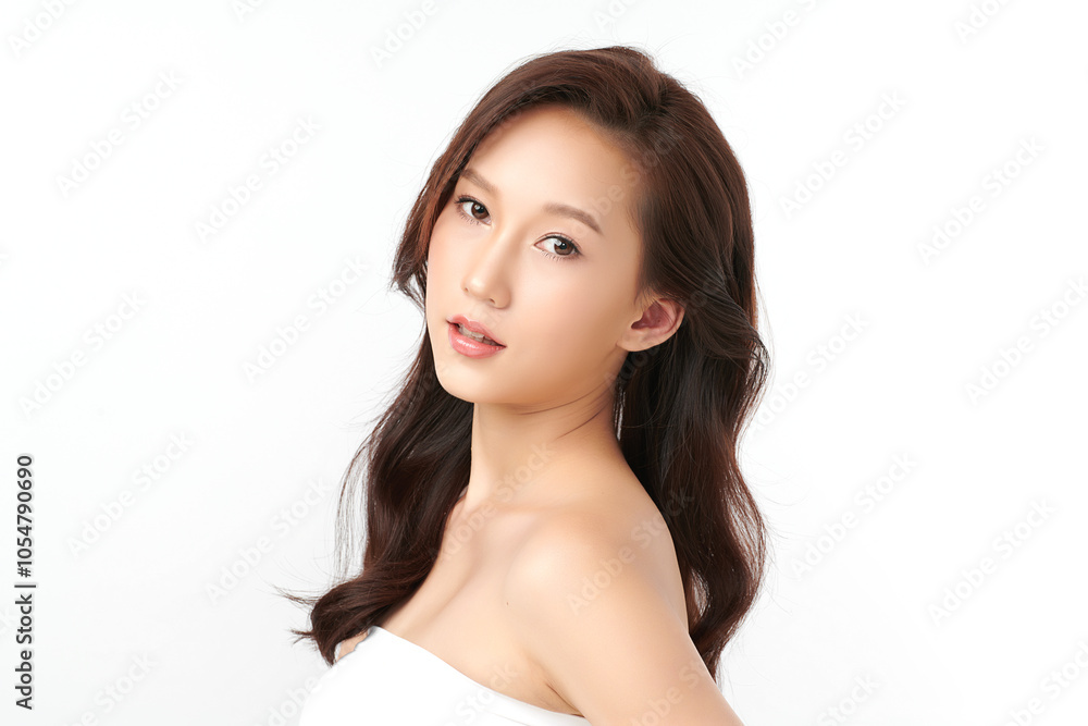 Beautiful young asian woman with clean fresh skin on white background, Face care, Facial treatment, Cosmetology, beauty and spa, Asian women portrait. Beautiful young asian woman with clean fresh skin on white background, Face care, Facial treatment, Cosmetology, beauty and spa, Asian women portrait.