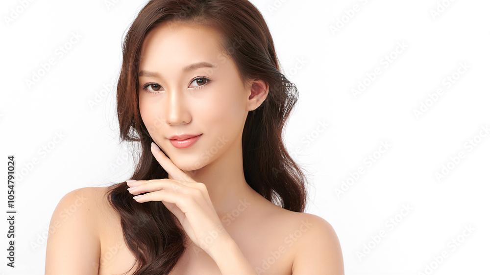 Beautiful young asian woman with clean fresh skin on white background, Face care, Facial treatment, Cosmetology, beauty and spa, Asian women portrait. Beautiful young asian woman with clean fresh skin on white background, Face care, Facial treatment, Cosmetology, beauty and spa, Asian women portrait.