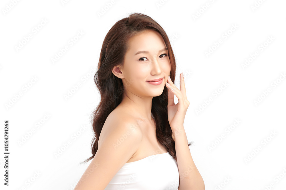 Beautiful young asian woman with clean fresh skin on white background, Face care, Facial treatment, Cosmetology, beauty and spa, Asian women portrait. Beautiful young asian woman with clean fresh skin on white background, Face care, Facial treatment, Cosmetology, beauty and spa, Asian women portrait.