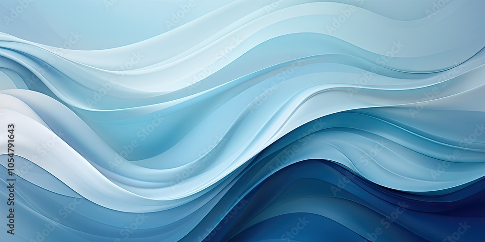 Fototapeta premium Abstract blue and white wave background.