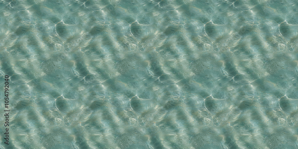 Seamless Pattern Texture Background: A close-up, top-down view of a teal water surface with faint caustic patterns across soft ripples Seamless Pattern Texture Background: A close-up, top-down view of a teal water surface with faint caustic patterns across soft ripples